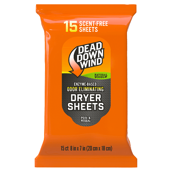 Dead Down Wind Dryer Sheets | Natural Woods | 15 Count | 11913
