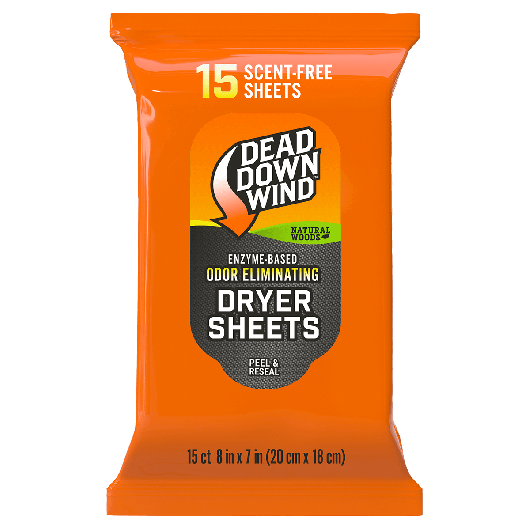 Dead Down Wind Dryer Sheets | Natural Woods | 15 Count | 11913